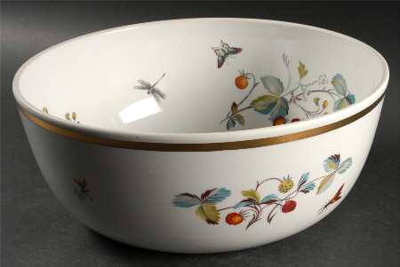 Strawberry Fair (Bone, Coupe, Smooth, Gold) 11" Large Salad Serving Bowl