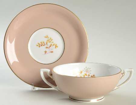 Topaz Footed Cream Soup Bowl & Saucer Set