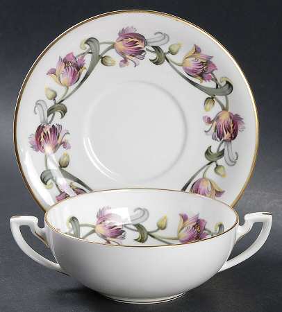 Tulip Flat Cream Soup Bowl & Saucer Set
