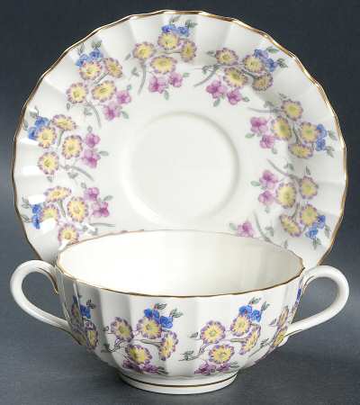 Valentine Footed Cream Soup Bowl & Saucer Set