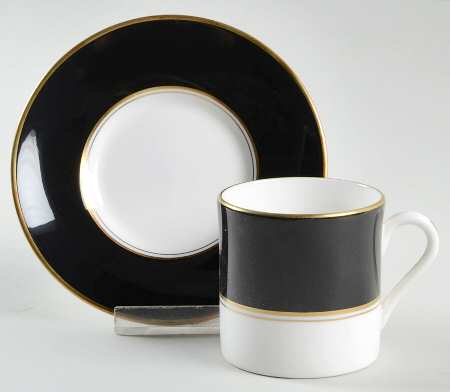 Ventura Black Flat Demitasse Cup & Saucer Set
