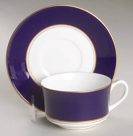 Ventura Cobalt Blue Flat Cup & Saucer Set