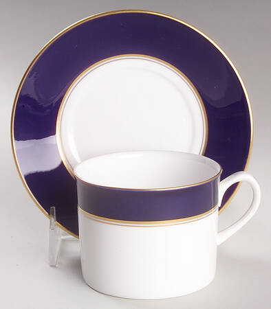 Ventura Cobalt Blue Flat Cup & Saucer Set
