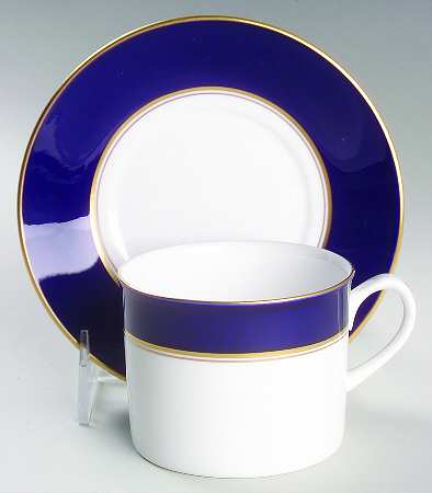 Ventura Cobalt Blue Flat Cup & Saucer Set