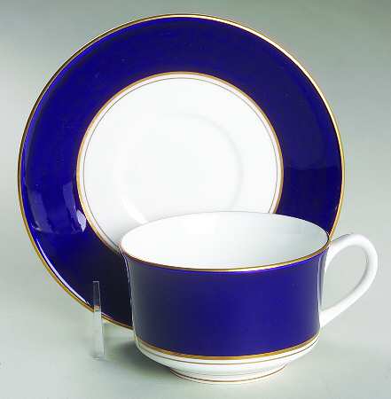 Ventura Cobalt Blue Flat Cup & Saucer Set