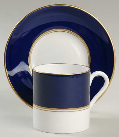 Ventura Cobalt Blue Flat Demitasse Cup & Saucer Set
