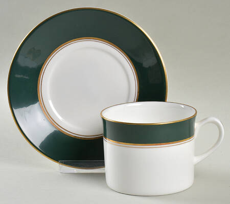 Ventura Dark Green Flat Cup & Saucer Set