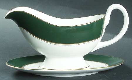 Ventura Dark Green Gravy Boat & Underplate