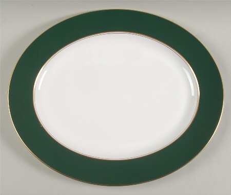 Ventura Dark Green 15" Oval Serving Platter