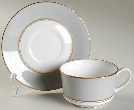 Ventura Grey Flat Cup & Saucer Set