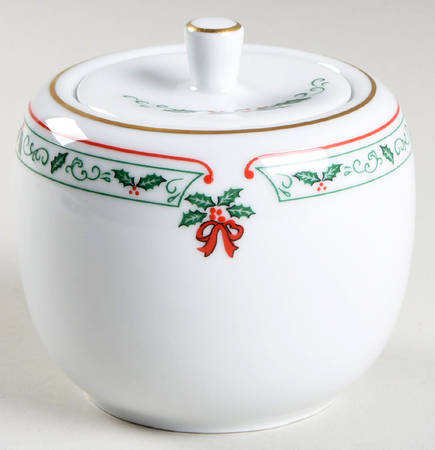Village Christmas Sugar Bowl & Lid