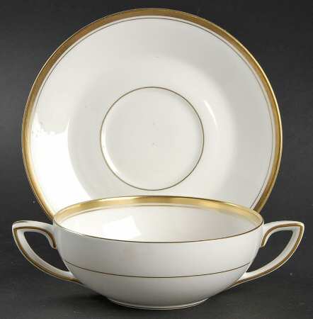 Viceroy (Gold Trim) Flat Cream Soup Bowl & Saucer Set