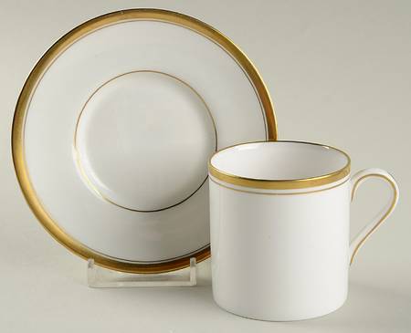 Viceroy (Gold Trim) Flat Demitasse Cup & Saucer Set
