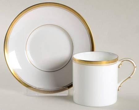 Viceroy (Gold Trim) Flat Demitasse Cup & Saucer Set