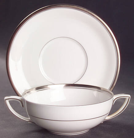 Viceroy (Platinum Trim) Flat Cream Soup Bowl & Saucer Set
