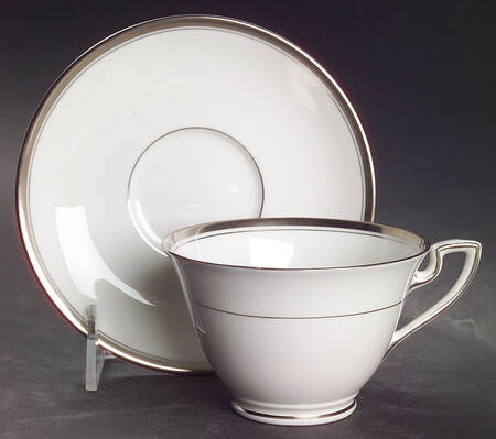 Viceroy (Platinum Trim) Footed Cup & Saucer Set