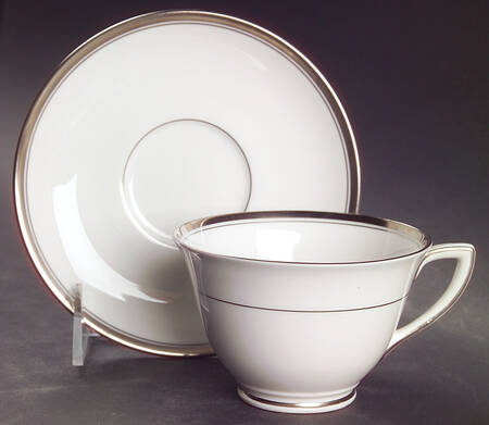 Viceroy (Platinum Trim) Footed Cup & Saucer Set