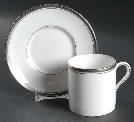 Viceroy (Platinum Trim) Flat Demitasse Cup & Saucer Set