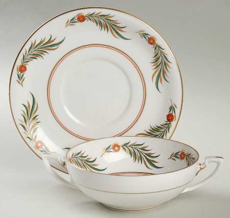 Victoria Flat Cream Soup Bowl & Saucer Set