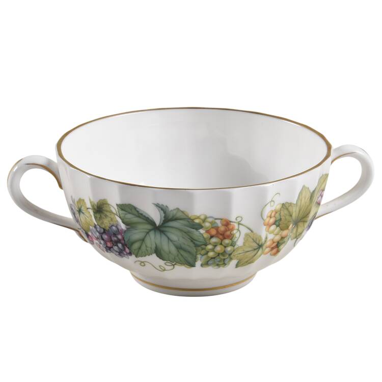Vine Harvest Flat Cream Soup Bowl
