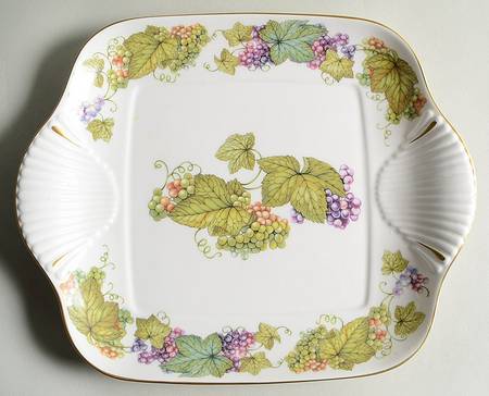 Vine Harvest Square Handled Cake Plate