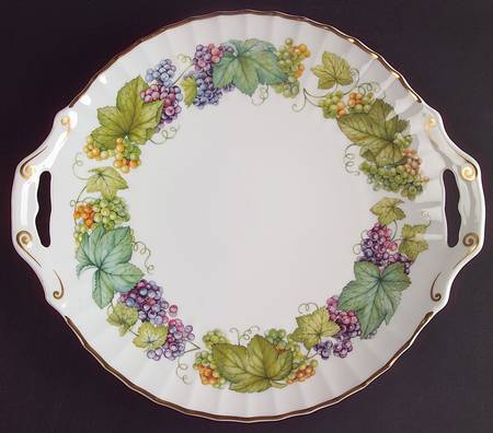 Vine Harvest Handled Cake Plate