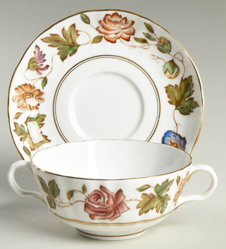 Virginia Footed Cream Soup Bowl & Saucer Set