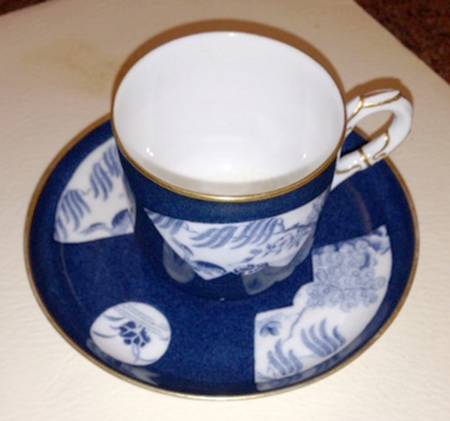 W9453 Blue Flat Demitasse Cup & Saucer Set