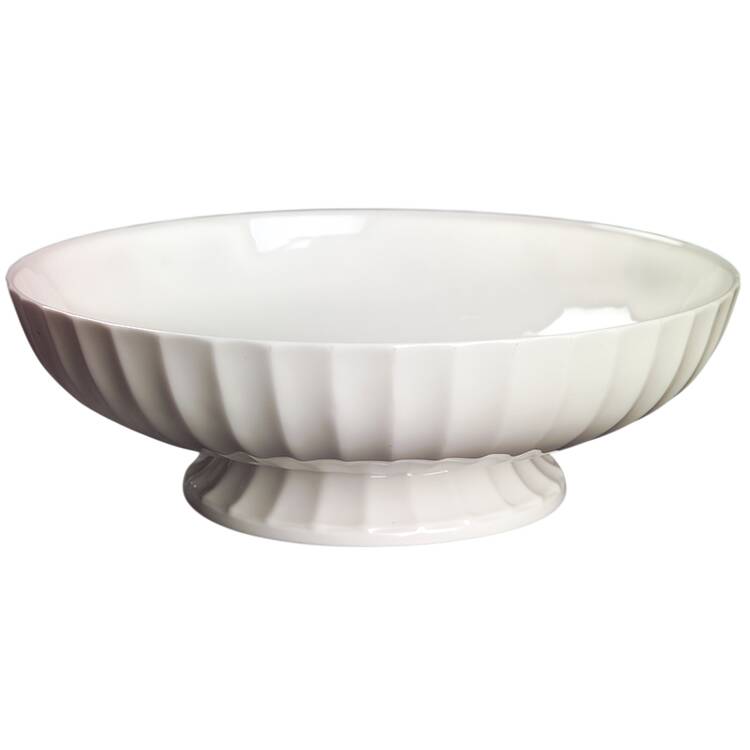 Warmstry White Small Footed Salad Serving Bowl