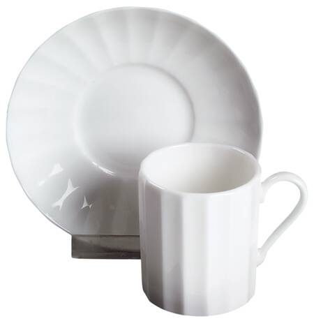 Warmstry White Flat Demitasse Cup & Saucer Set