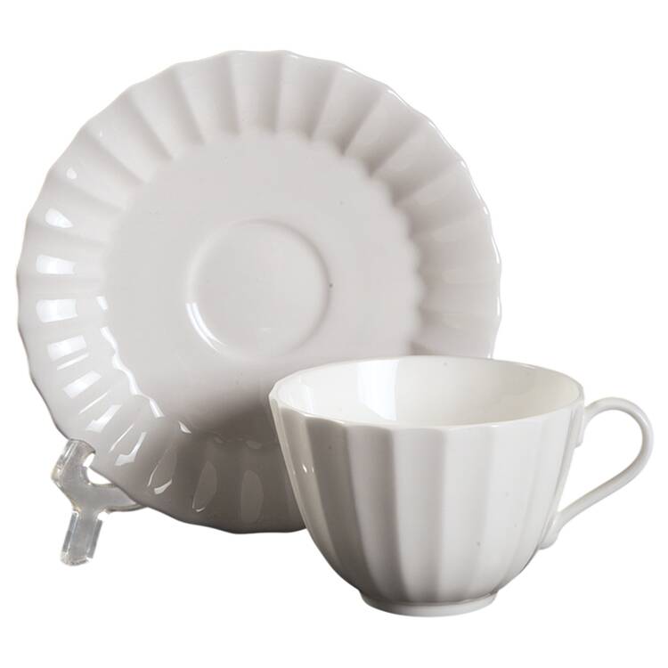 Warmstry White Flat Cup & Saucer Set