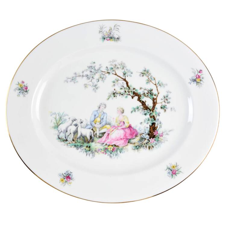 Watteau 13" Oval Serving Platter