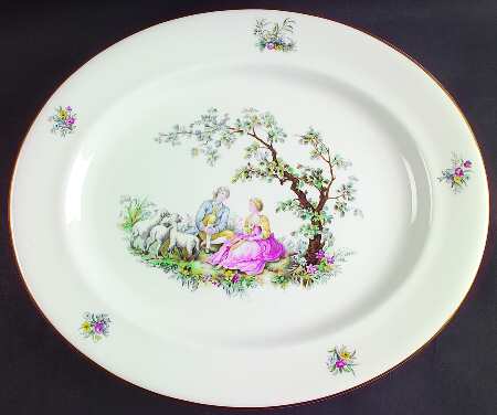 Watteau 15" Oval Serving Platter
