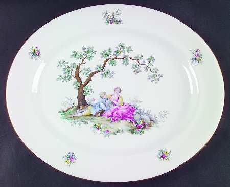 Watteau 15" Oval Serving Platter