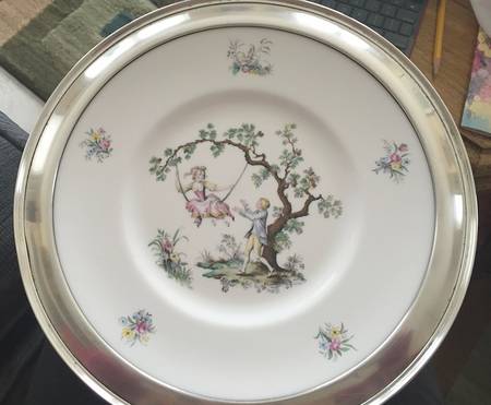 Watteau Metal Rim Dinner Plate