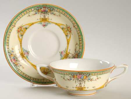 Wentworth Footed Cream Soup Bowl & Saucer Set