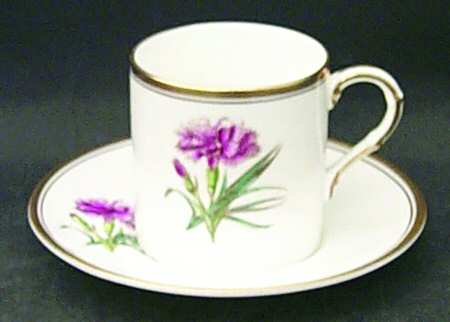 Williamson Flower Flat Demitasse Cup & Saucer Set