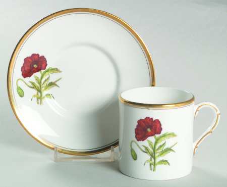 Williamson Flower Flat Demitasse Cup & Saucer Set