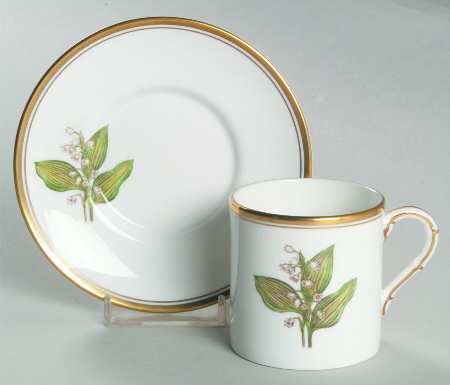 Williamson Flower Flat Demitasse Cup & Saucer Set