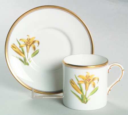 Williamson Flower Flat Demitasse Cup & Saucer Set