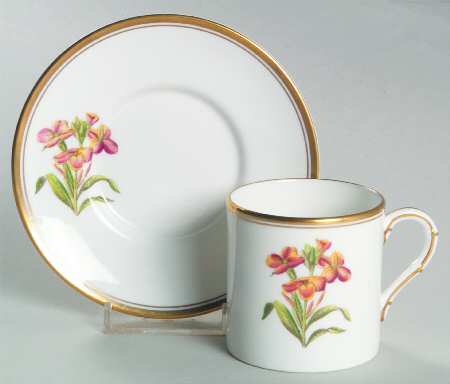 Williamson Flower Flat Demitasse Cup & Saucer Set