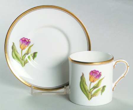 Williamson Flower Flat Demitasse Cup & Saucer Set