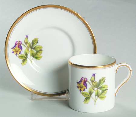 Williamson Flower Flat Demitasse Cup & Saucer Set