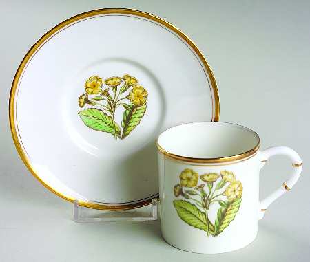Williamson Flower Flat Demitasse Cup & Saucer Set