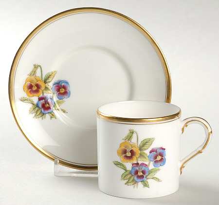 Williamson Flower Flat Demitasse Cup & Saucer Set