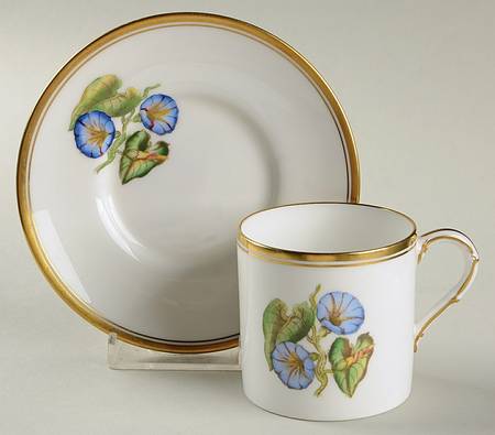 Williamson Flower Flat Demitasse Cup & Saucer Set