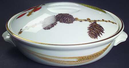 Wild Harvest (Gold Trim) 7" Round Entree Dish & Lid