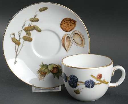 Wild Harvest (Gold Trim) Flat Cup & Saucer Set