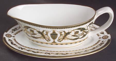 Windsor (Newer, Gold Trim) Gravy Boat & Underplate