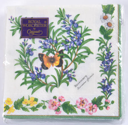 Worcester Herbs (Green Trim) Package of Paper Cocktail Napkins